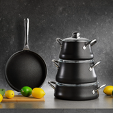 Schafer Ottawa 7 Parça Granit Tencere Seti Siyah